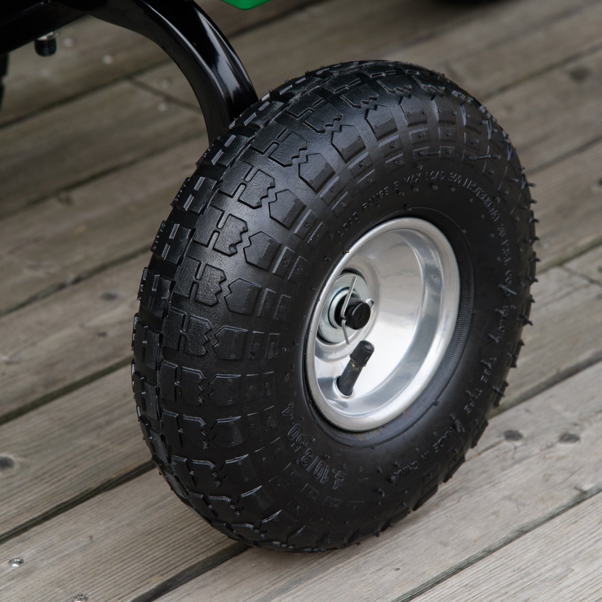 Steel Garden Cart with Handle and 10" Pneumatic Tires, Utility Wagon Cart for Garden, Patio, Lawn, 551 lbs Capacity