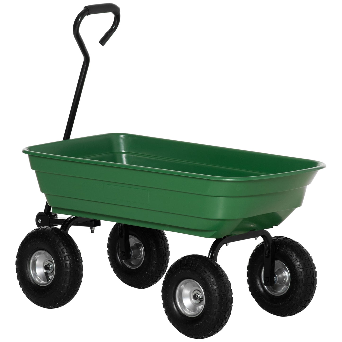 Steel Garden Cart with Handle and 10" Pneumatic Tires, Utility Wagon Cart for Garden, Patio, Lawn, 551 lbs Capacity