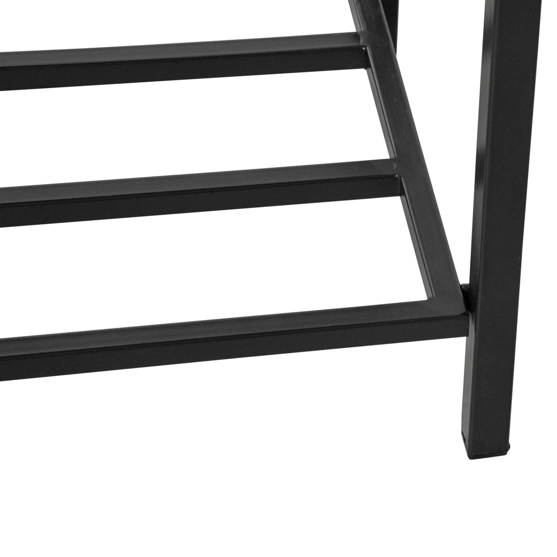 Modern Elevated Metal Raised Garden Bed with Rattan Wicker Look, Underneath Tool Storage Rack, Black