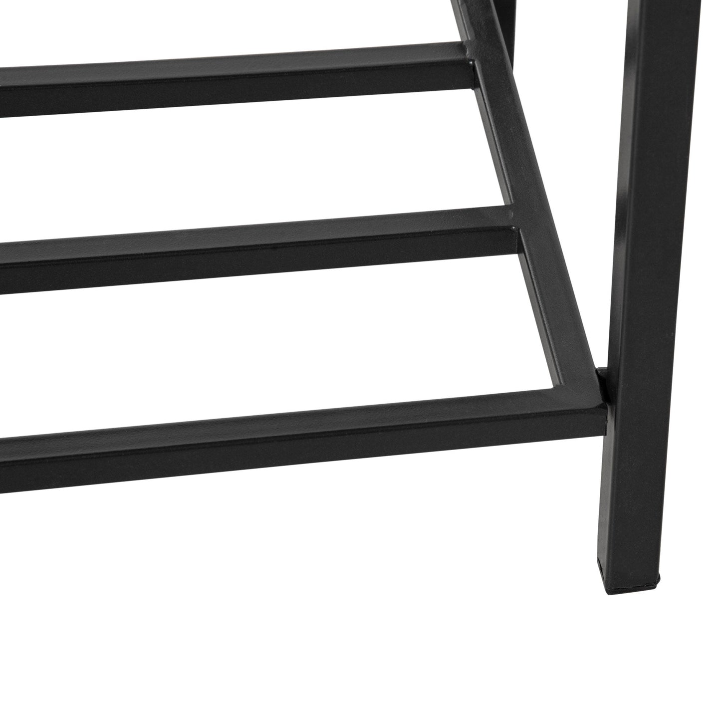 Modern Elevated Metal Raised Garden Bed with Rattan Wicker Look, Underneath Tool Storage Rack, Black