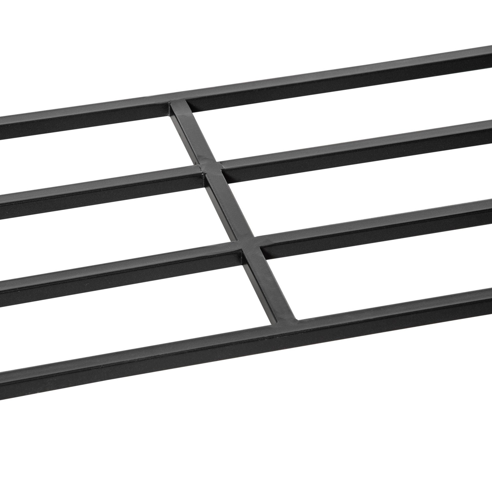 Modern Elevated Metal Raised Garden Bed with Rattan Wicker Look, Underneath Tool Storage Rack, Black