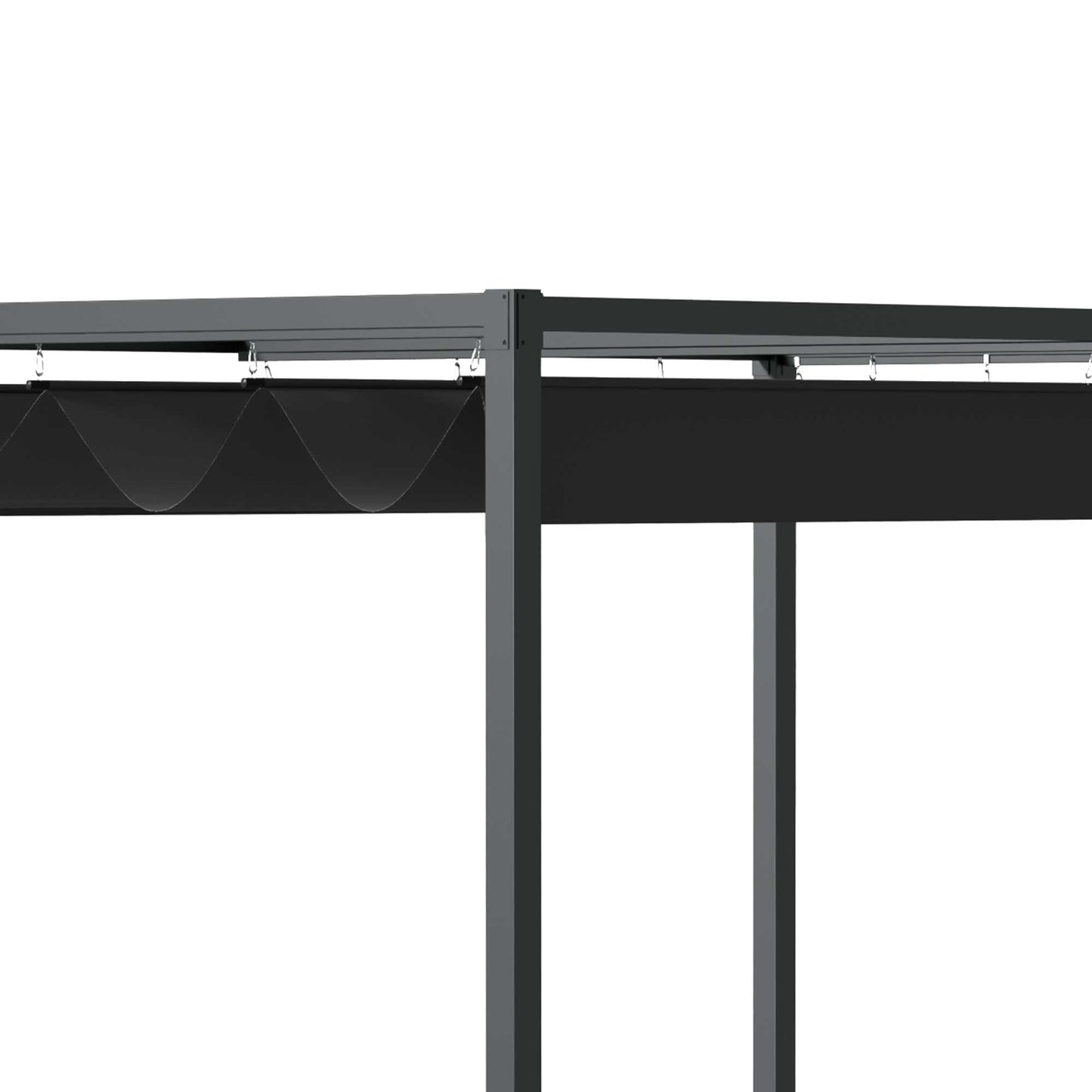 10' x7' Patio Pergola with Retractable Canopy, Outdoor Sun Shelter, Yard Shade, Black
