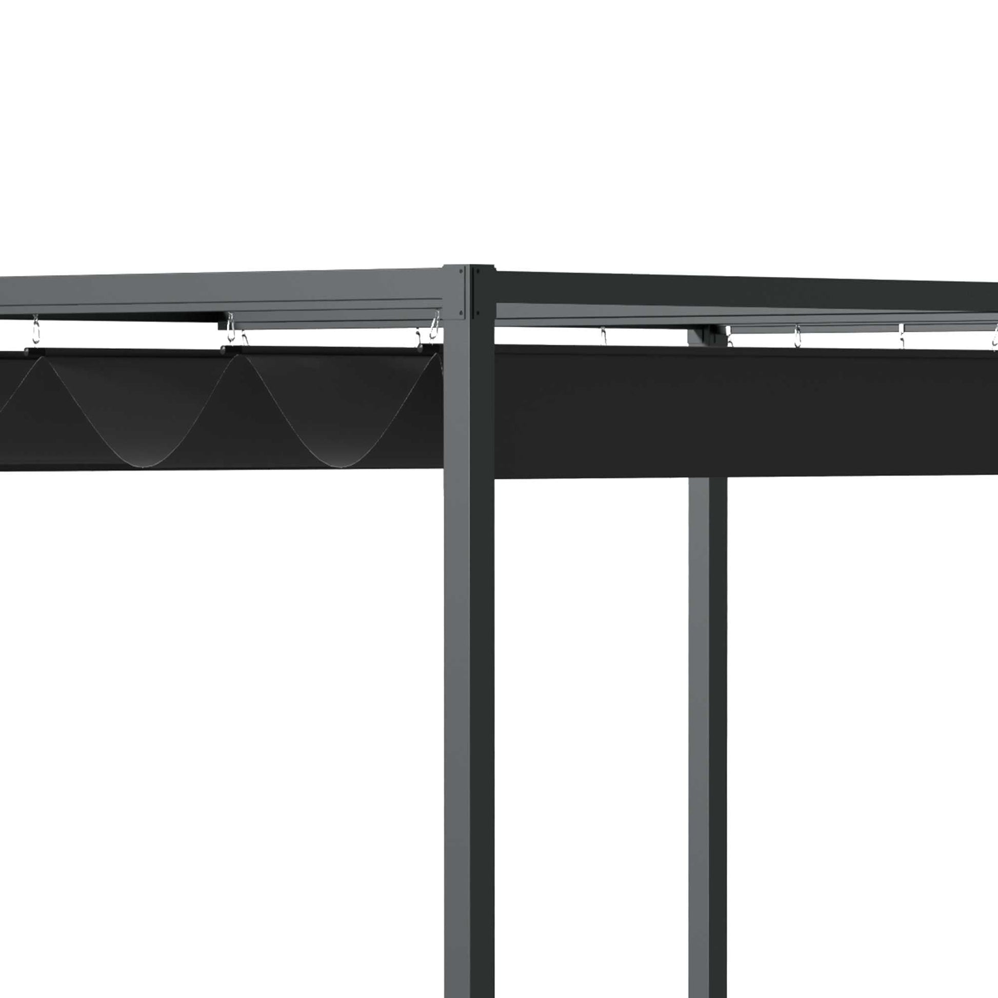 10' x7' Patio Pergola with Retractable Canopy, Outdoor Sun Shelter, Yard Shade, Black