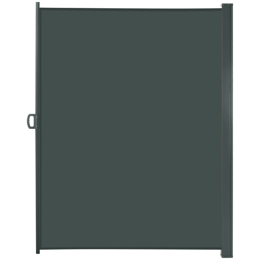118" x 79" Retractable Side Awning Patio Outdoor Folding Privacy Screen with Resistance to UV Rays & Wind, Grey