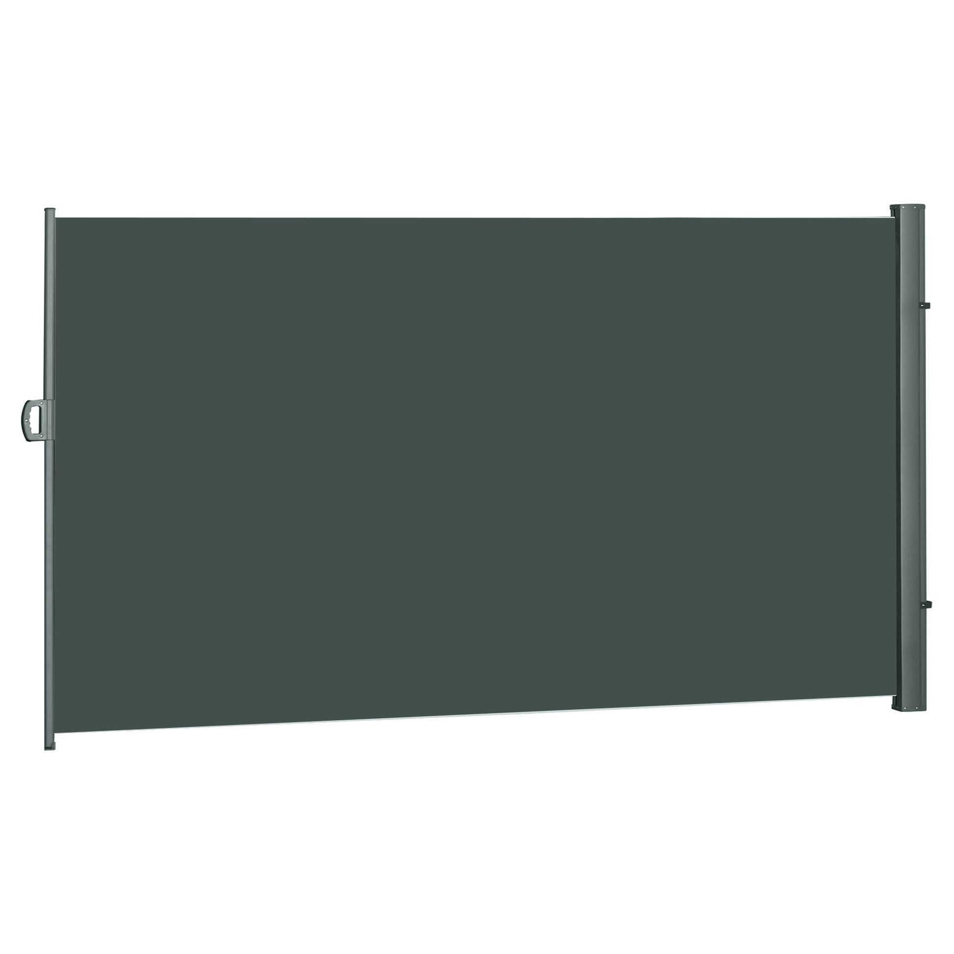 118" x 79" Retractable Side Awning Patio Outdoor Folding Privacy Screen with Resistance to UV Rays & Wind, Grey