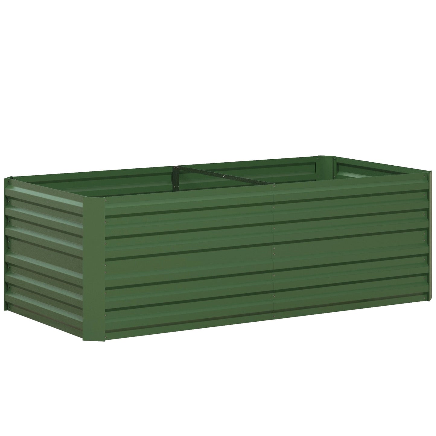 Raised Garden Bed, 6' x 3' x 2' Galvanized Steel Planters for Outdoor Plants with Multi-reinforced Rods for Vegetables, Flowers and Herbs, Green