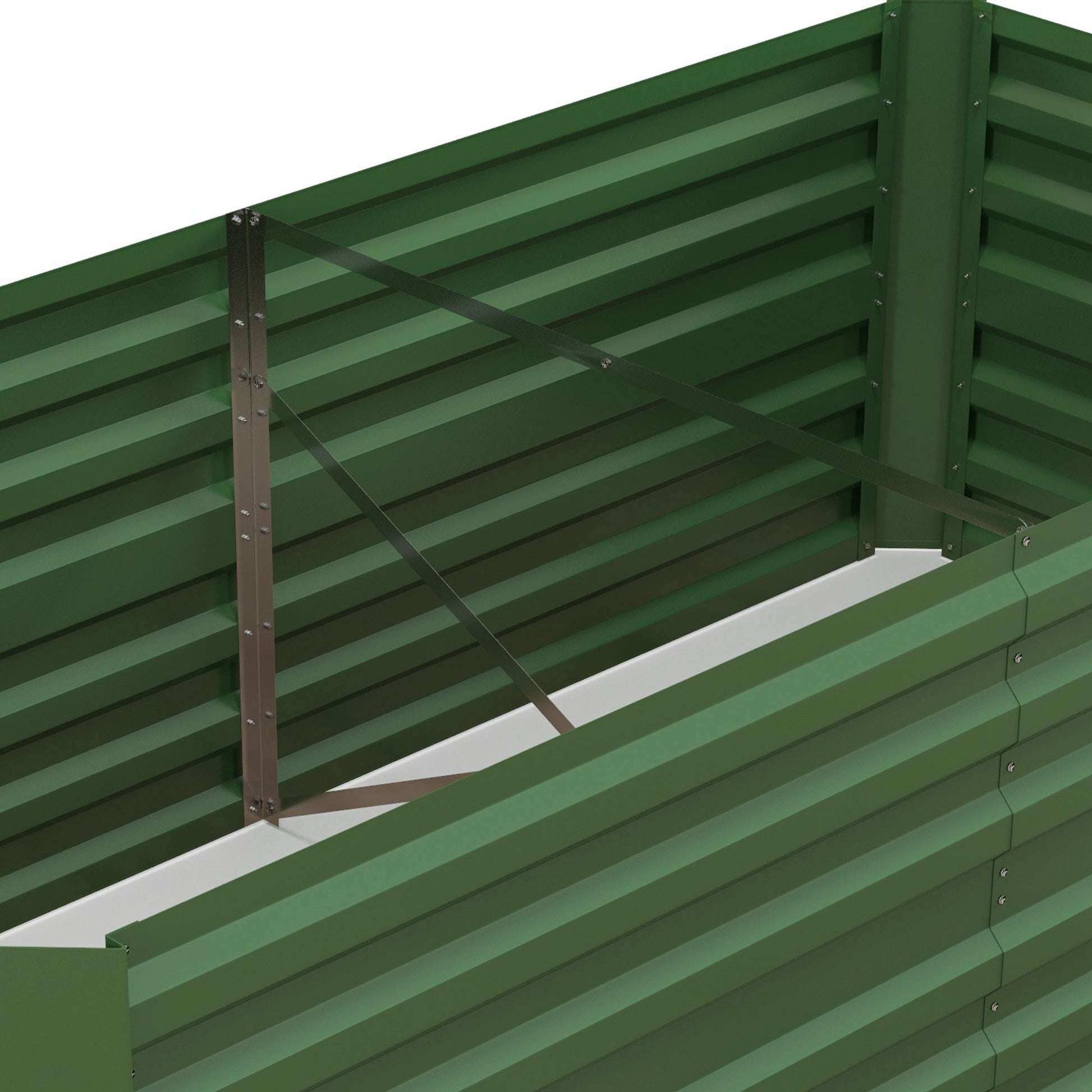 Raised Garden Bed, 6' x 3' x 2' Galvanized Steel Planters for Outdoor Plants with Multi-reinforced Rods for Vegetables, Flowers and Herbs, Green