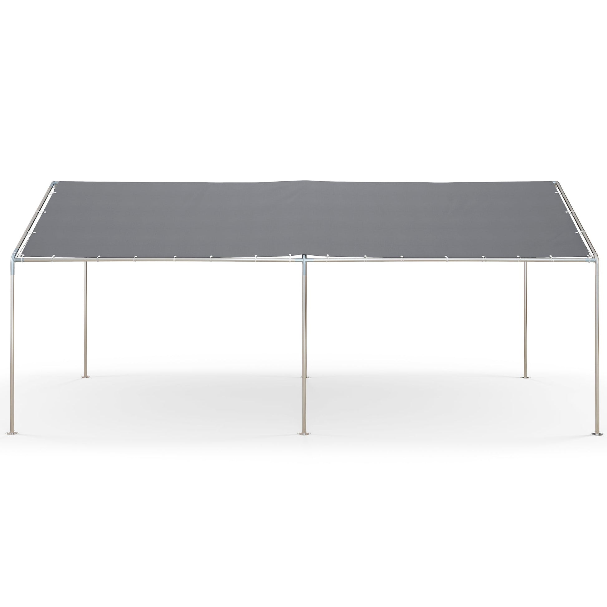 10' x 20' Carport Heavy Duty Galvanized Car Canopy with Included Anchor Kit, 3 Reinforced Steel Cables, Grey
