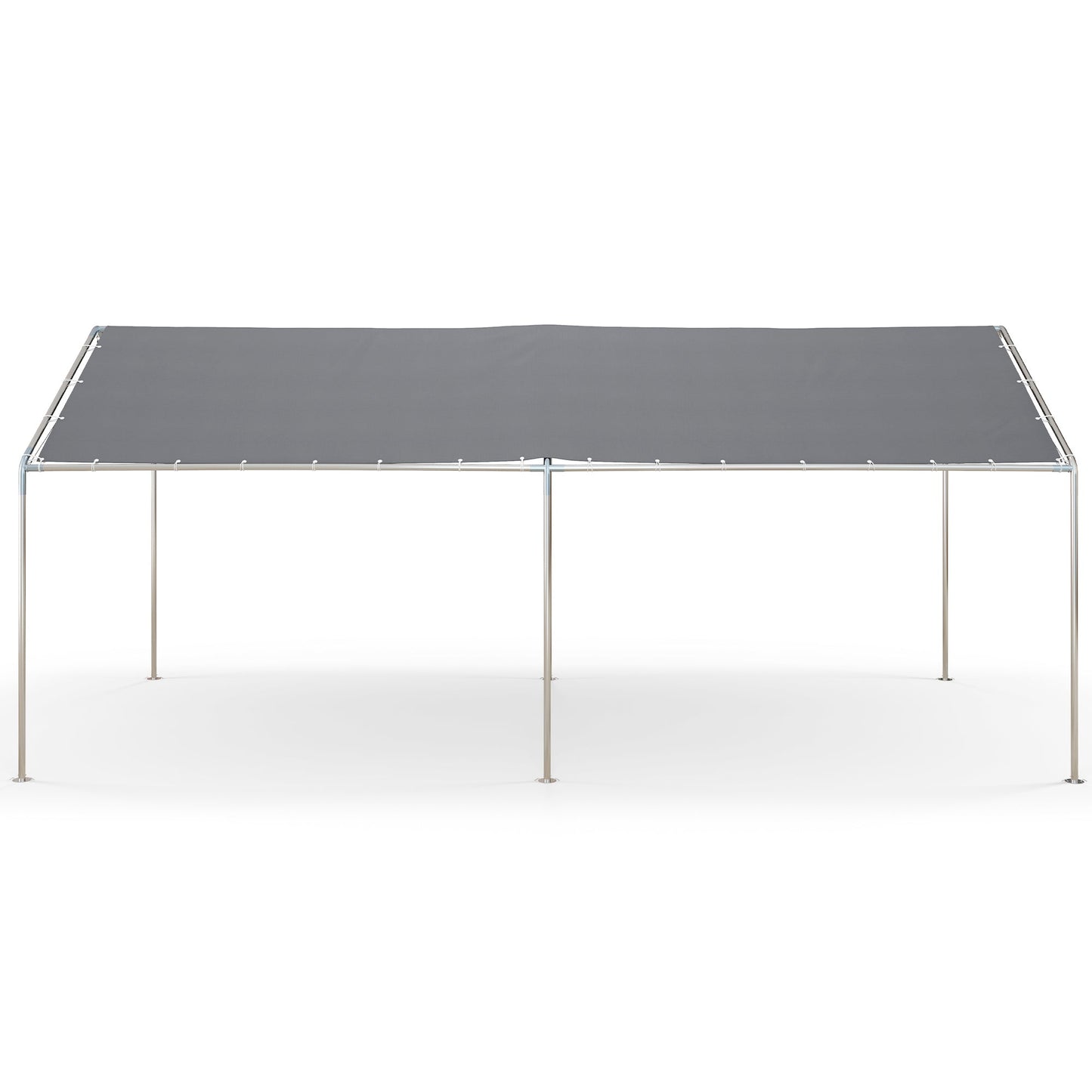 10' x 20' Carport Heavy Duty Galvanized Car Canopy with Included Anchor Kit, 3 Reinforced Steel Cables, Grey