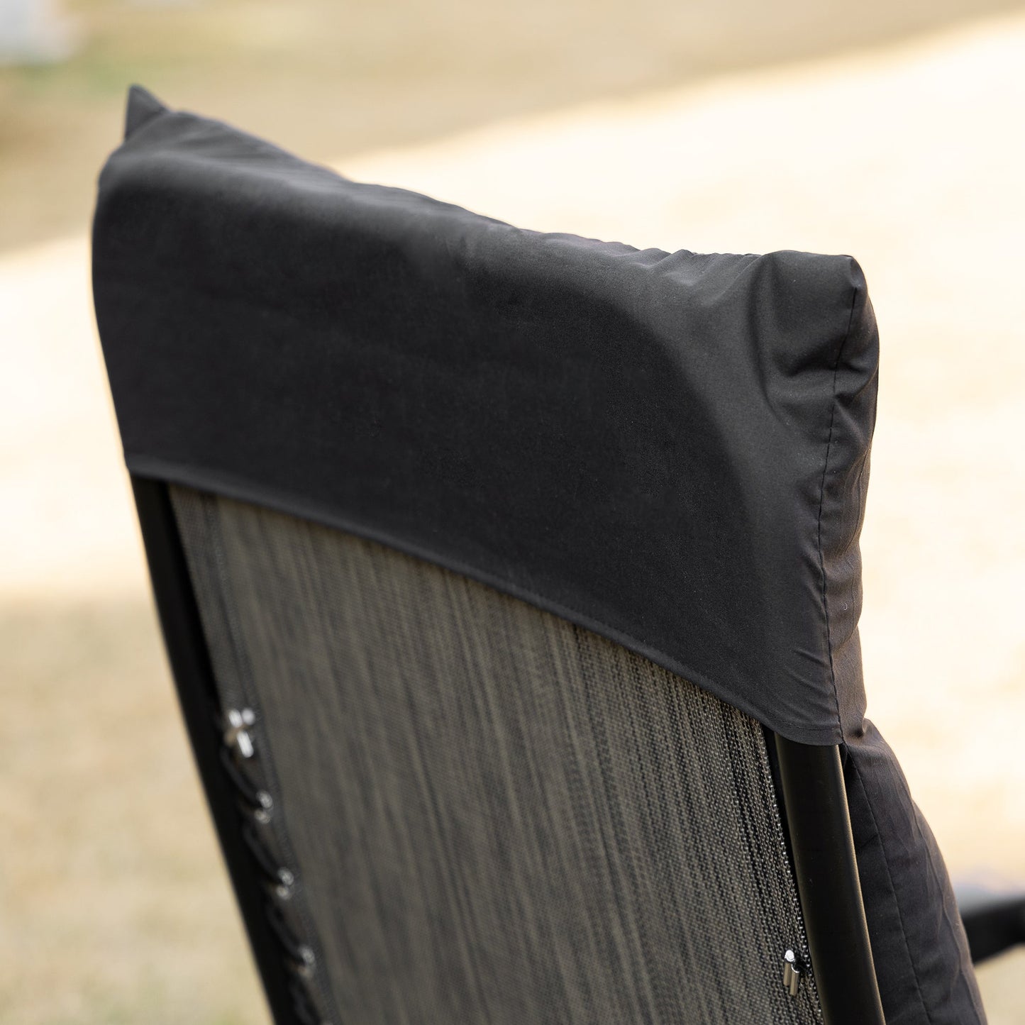 Padded Zero Gravity Chair, Folding Recliner Chair, Patio Lounger with Cup Holder, Headrest, Adjustable Backrest, Removable Cushion for Outdoor, Patio, Deck, Black