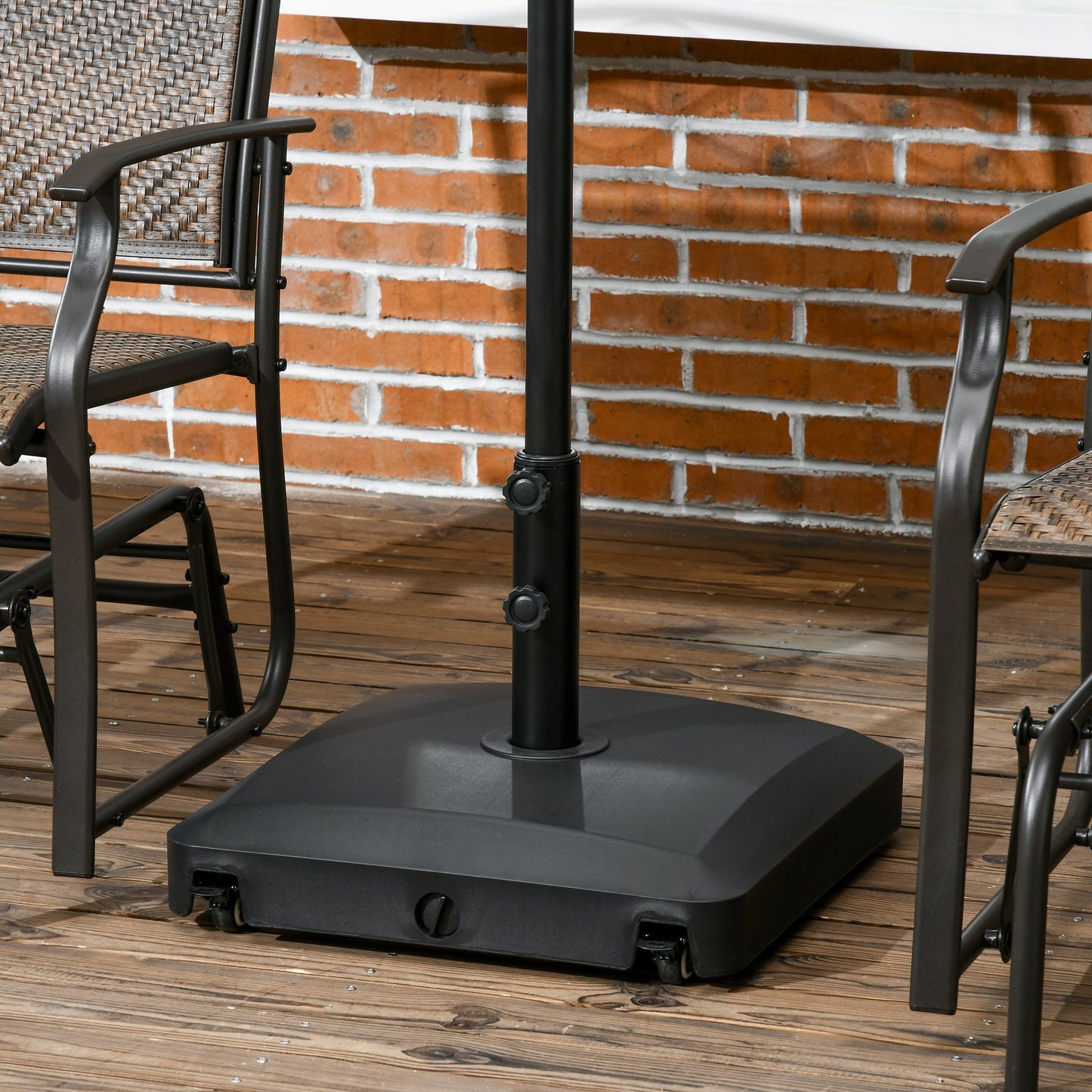 Patio Umbrella Base with Wheels, 66 lb Heavy Duty Filled Umbrella Stand, Market Umbrella Base Holder for Outdoor, Garden, Backyard, Black