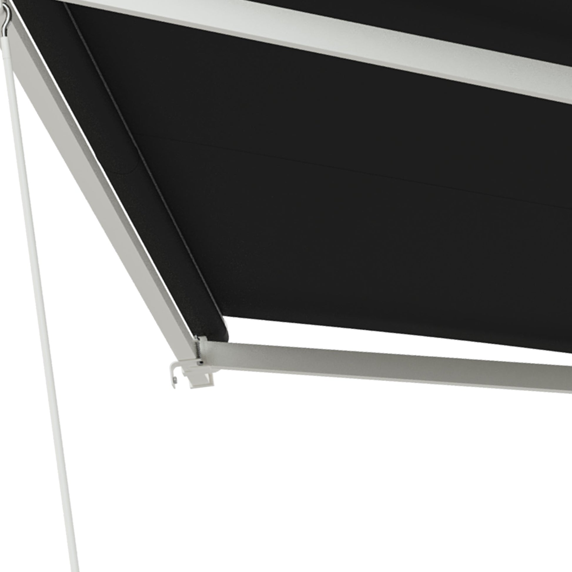 10' x 8' Electric Awning, Retractable Awning Sun Shade Shelter with Remote Controller, Manual Crank Handle and Aluminum Frame, for Deck, Balcony, Yard, Black