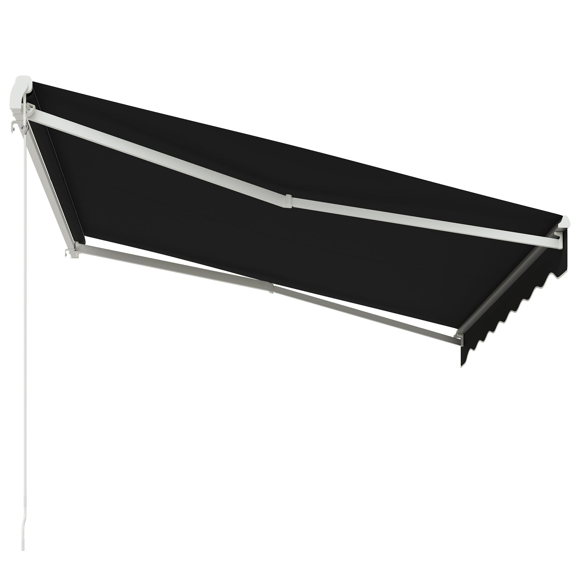 10' x 8' Electric Awning, Retractable Awning Sun Shade Shelter with Remote Controller, Manual Crank Handle and Aluminum Frame, for Deck, Balcony, Yard, Black