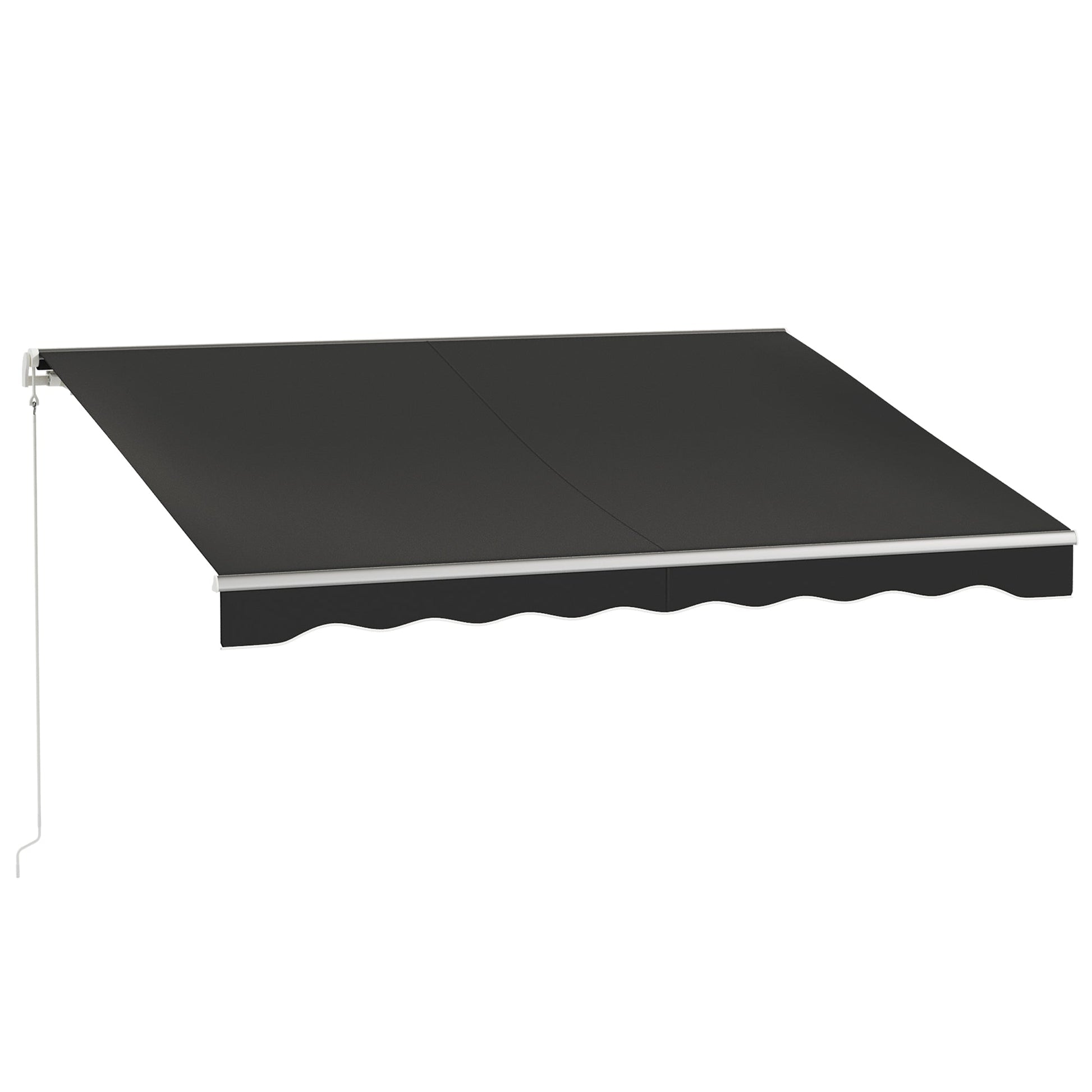 10' x 8' Electric Awning, Retractable Awning Sun Shade Shelter with Remote Controller, Manual Crank Handle and Aluminum Frame, for Deck, Balcony, Yard, Black