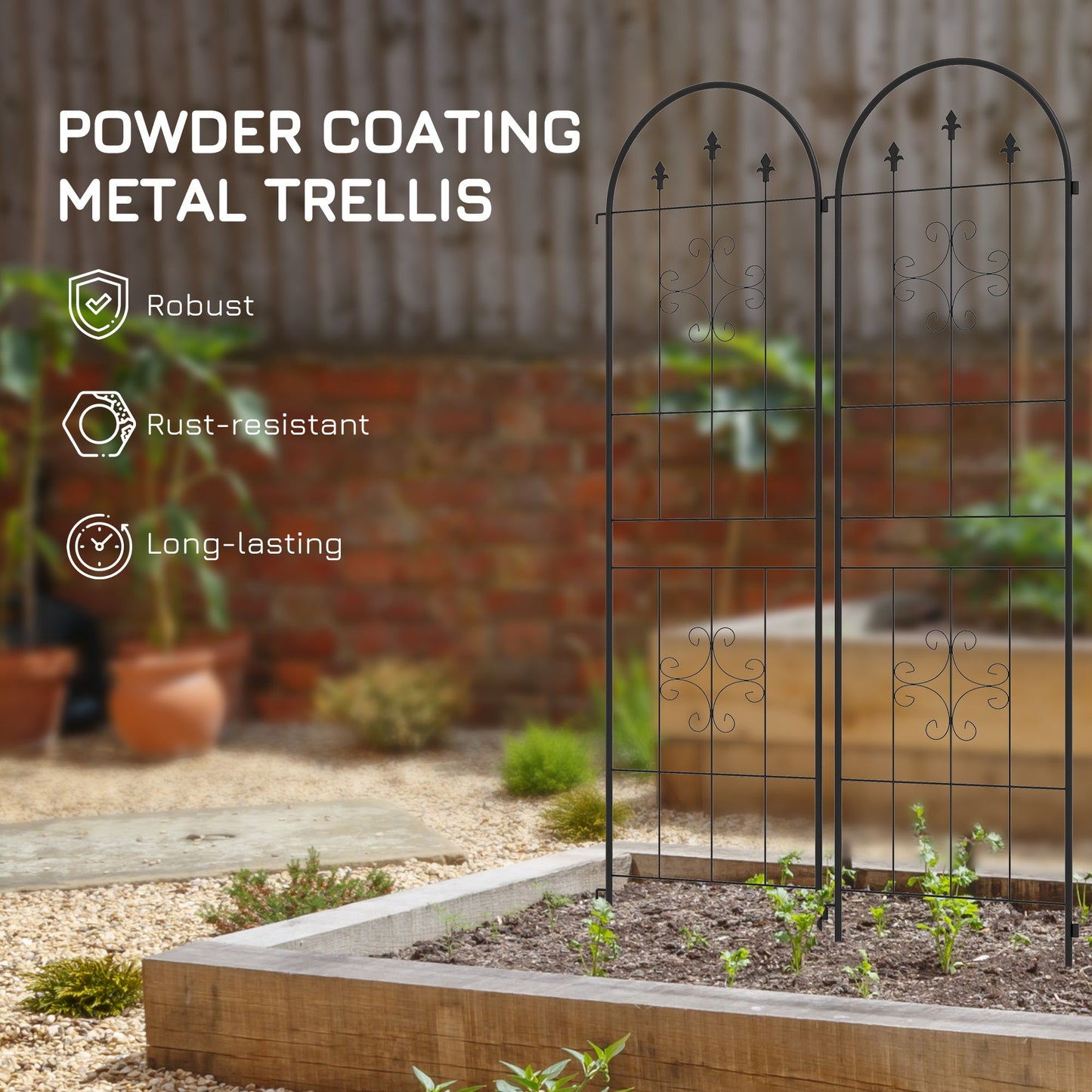 6 Pack Garden Trellis, 20" x 71" Plant Support Metal Trellis for Climbing Plants Flowers, Arrow Design