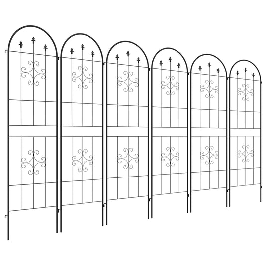 6 Pack Garden Trellis, 20" x 71" Plant Support Metal Trellis for Climbing Plants Flowers, Arrow Design