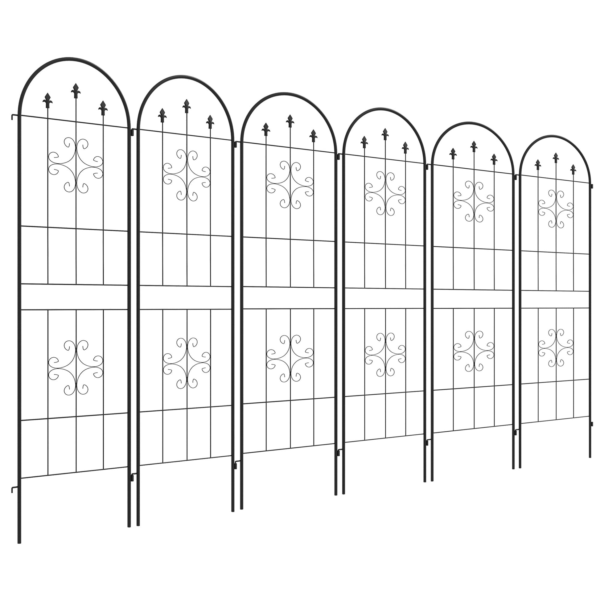 6 Pack Garden Trellis, 20" x 71" Plant Support Metal Trellis for Climbing Plants Flowers, Arrow Design
