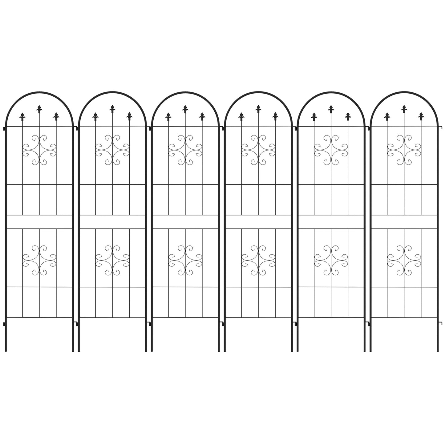 6 Pack Garden Trellis, 20" x 71" Plant Support Metal Trellis for Climbing Plants Flowers, Arrow Design