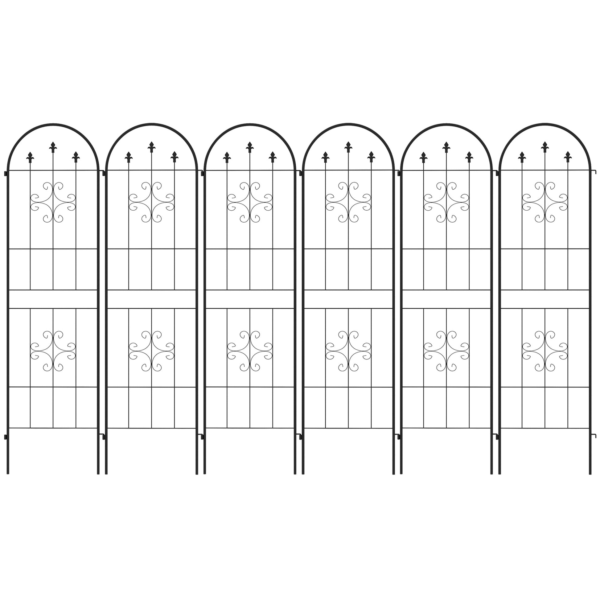 6 Pack Garden Trellis, 20" x 71" Plant Support Metal Trellis for Climbing Plants Flowers, Arrow Design