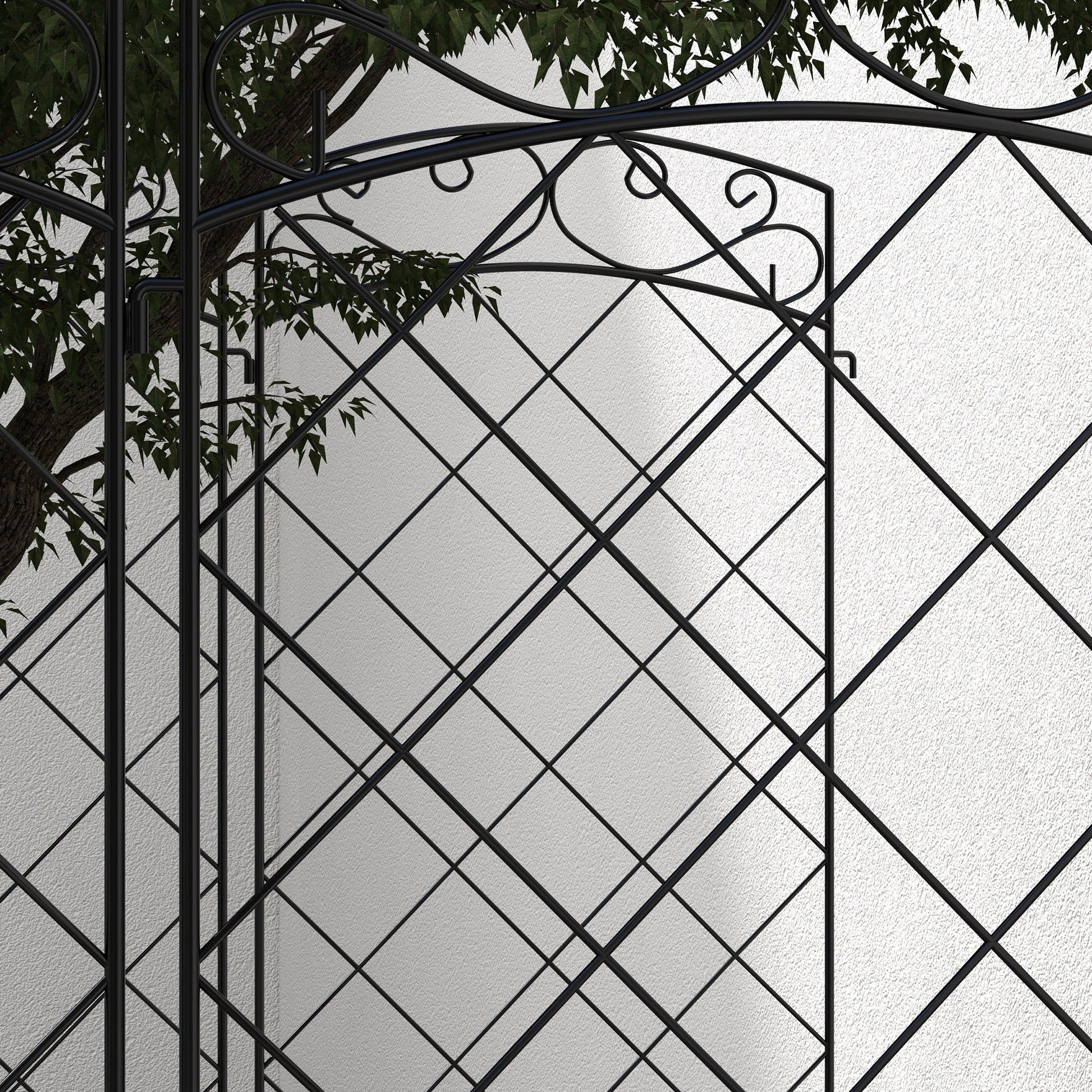 Garden Fence, 7 Pack Steel Fence Panels, 11.3' L x 43" H, Rust-Resistant Animal Barrier, Decorative Border Flower Edging for Yard, Patio, Outdoor Decor, Swirl Vines