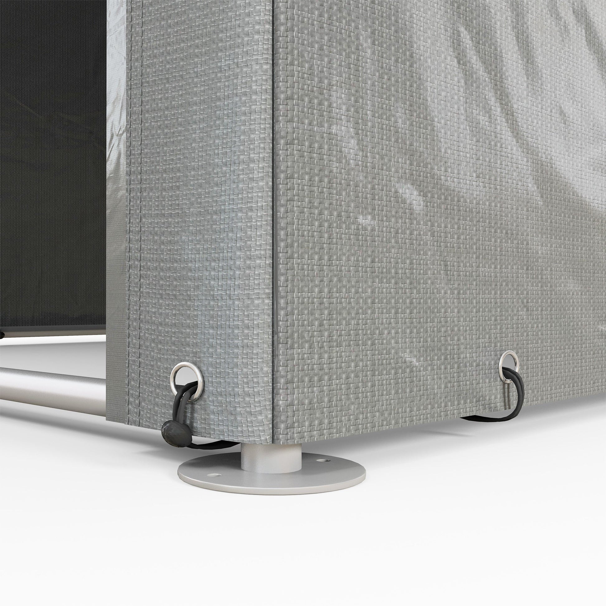 5.2 x 7.2 ft Portable Shed, Outdoor Storage Shed Bike Tent with Waterproof Cover, Galvanized Steel Frame & Roll-up Door for Bikes, Garden Tools, Motorcycles,, Light Grey
