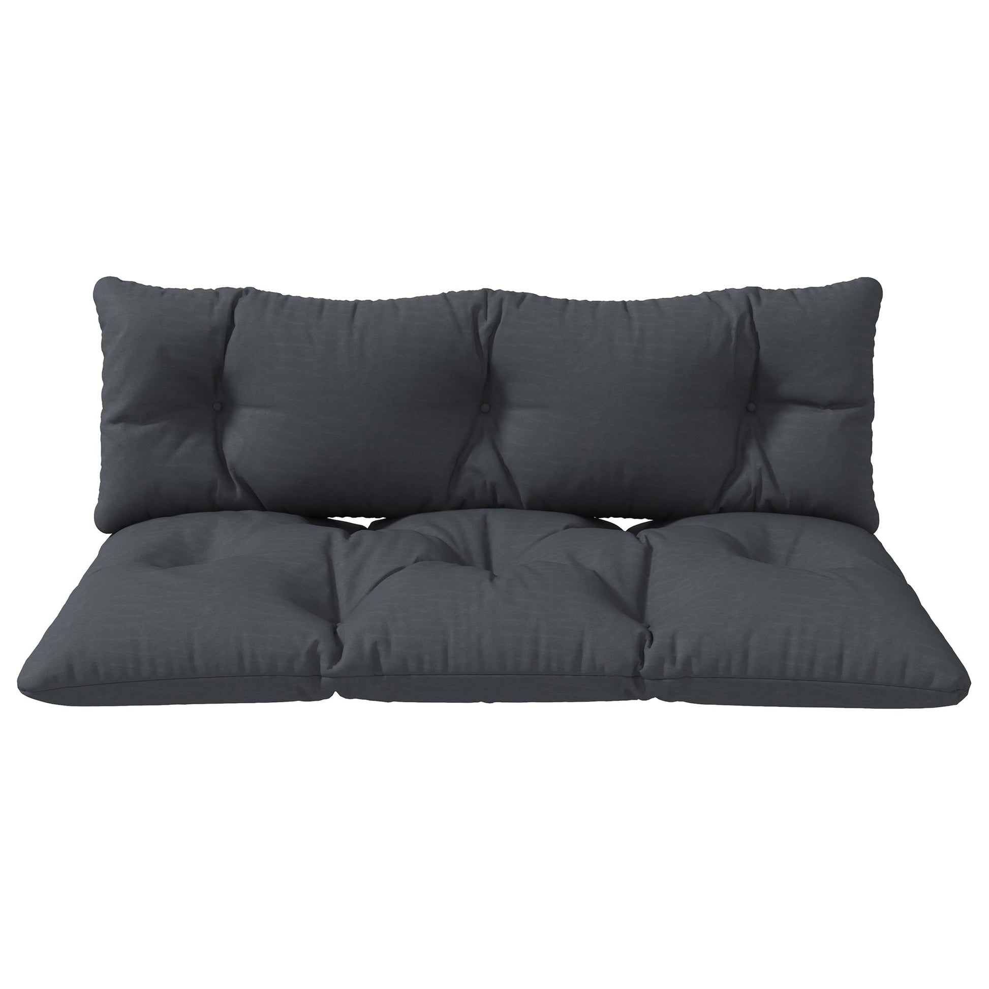 2 Seater 6" Thick Outdoor Seat Cushions with Back Cushion for Pallet, Loveseat Outdoor Furniture Cushions, Fade-Resistant Replacement Patio Cushions, Dark Grey